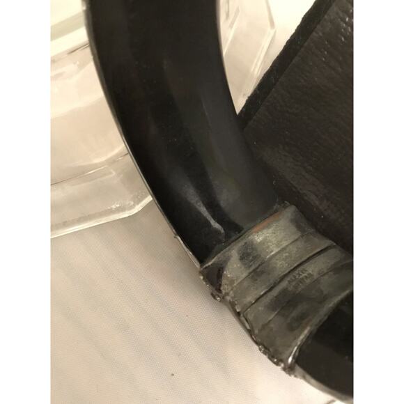 ALEXIS BITTAR Clear Lucite Black Splatter Origami Crystal Inlay Bracelet RARE - Picture 10 of 10